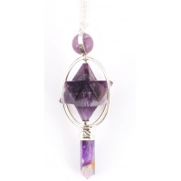 Amethyst Spinning Merkaba Pendulum for Insight