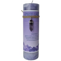 Spirituality Crystal Energy Candle with Amethyst Pendant
