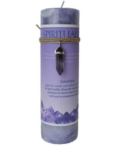 Spirituality Crystal Energy Candle with Amethyst Pendant