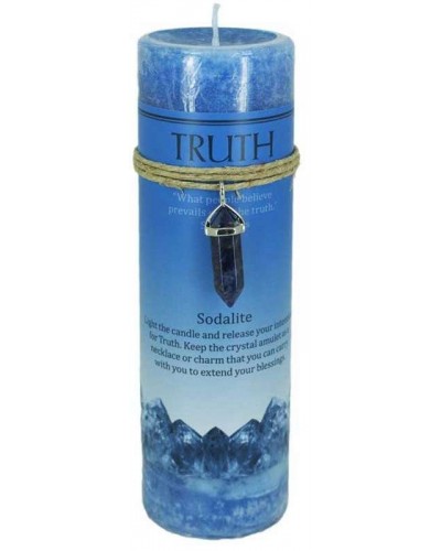 Truth Crystal Energy Candle with Sodalite Pendant
