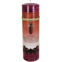 Well Being Crystal Energy Candle with Red Jasper Pendant