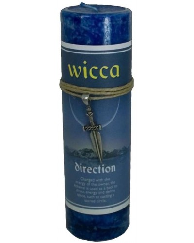 Wicca Direction Spell Candle with Amulet Pendant