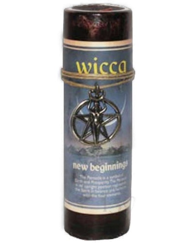 Wicca New Beginnings Spell Candle with Amulet Pendant