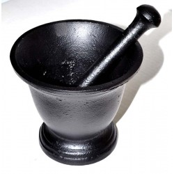Cast Iron Footed Mortar and Pestle Set