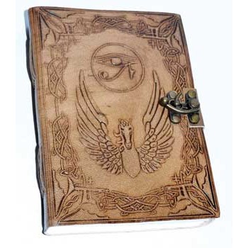 Eye of Horus Leather Blank 7 Inch Journal with Latch