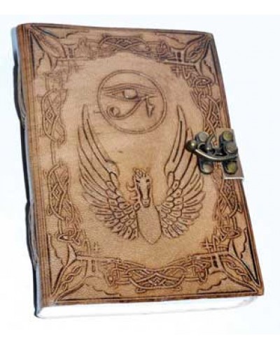 Eye of Horus Leather Blank 7 Inch Journal with Latch