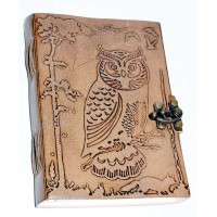 Mystic Owl Leather Blank 7 Inch Journal with Latch