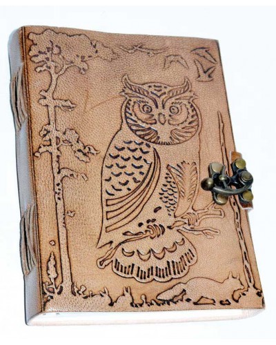 Mystic Owl Leather Blank 7 Inch Journal with Latch