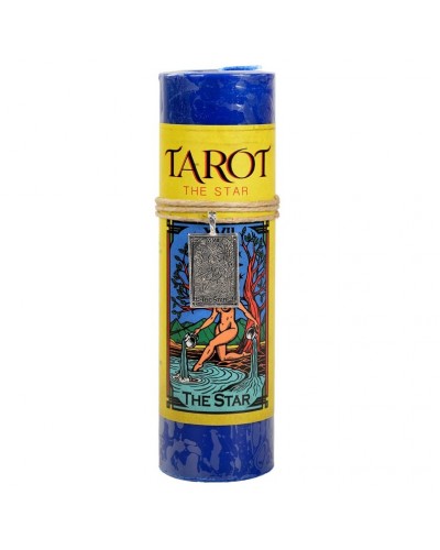 The Star Tarot Card Candle with Pendant for Hope