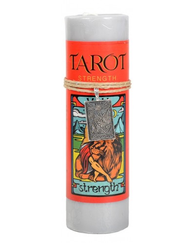 Strength Tarot Card Candle with Pendant