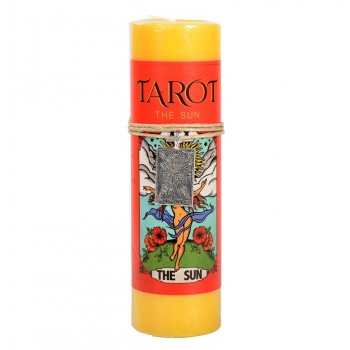 The Sun Tarot Card Candle with Pendant for Happiness