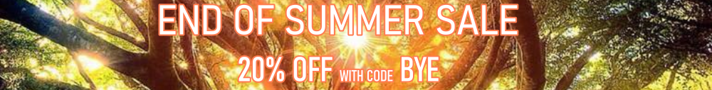 end of summer sale on now until October 1. Save 20% with coupon code BYE